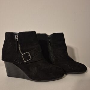 Black Wedge Ankle Booties